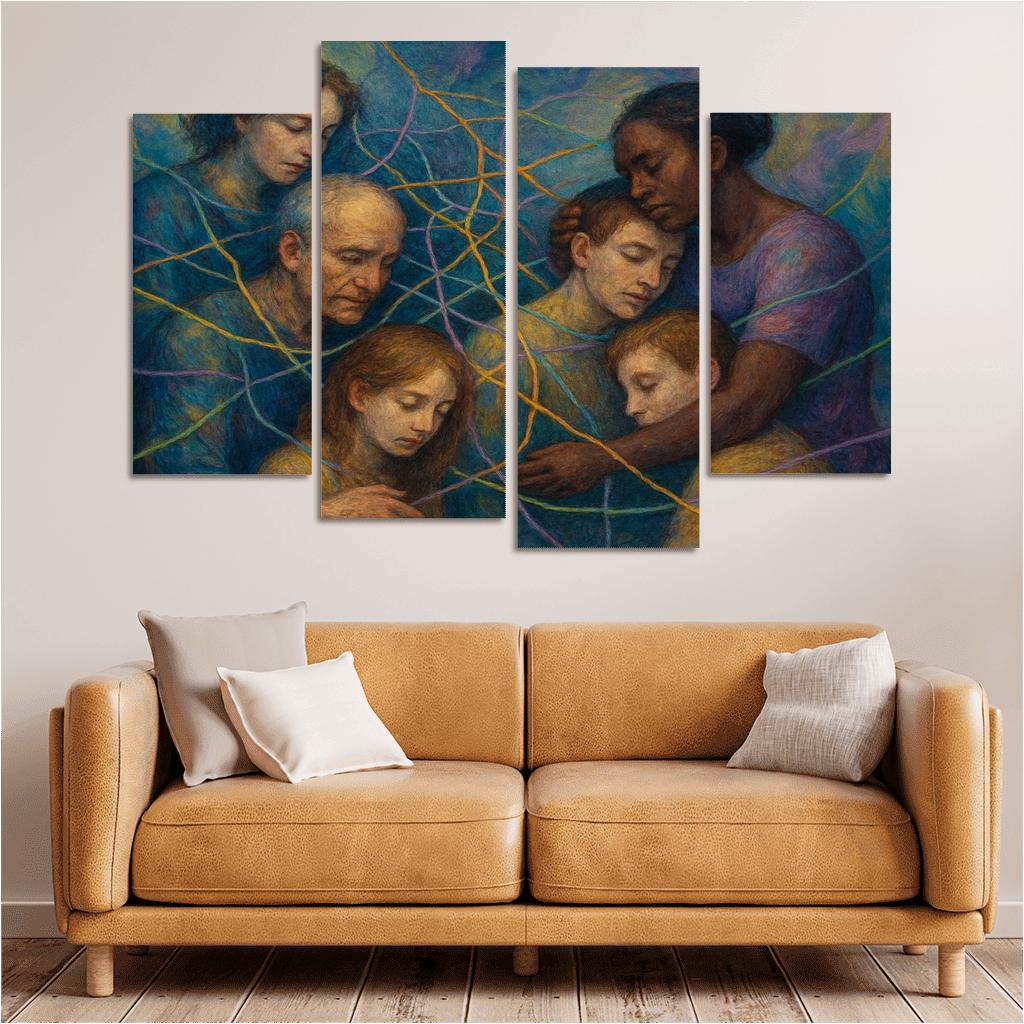 Threads Of Empathy A Tapestry For Mental Health Awareness framed paintings