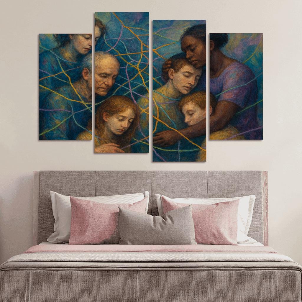 Threads Of Empathy A Tapestry For Mental Health Awareness framed paintings