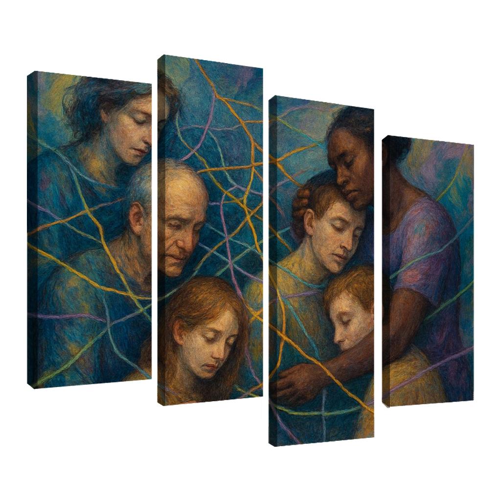 Threads Of Empathy A Tapestry For Mental Health Awareness framed paintings