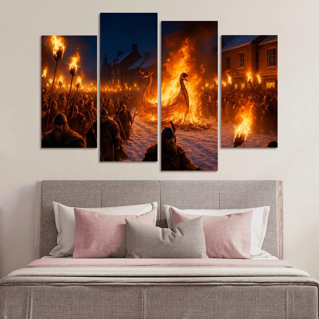 Up Helly Aa Fire Festival - Shetland Islands framed paintings