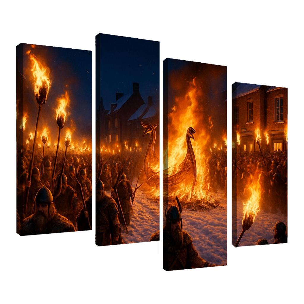Up Helly Aa Fire Festival - Shetland Islands framed paintings