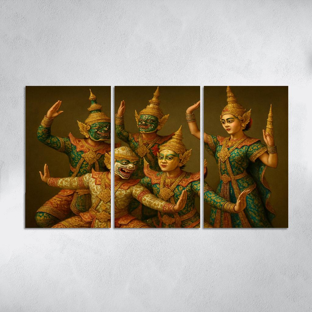 Khon Royal Masked Dance The Narrative Classical Dance Drama Of Thailand one-piece frames