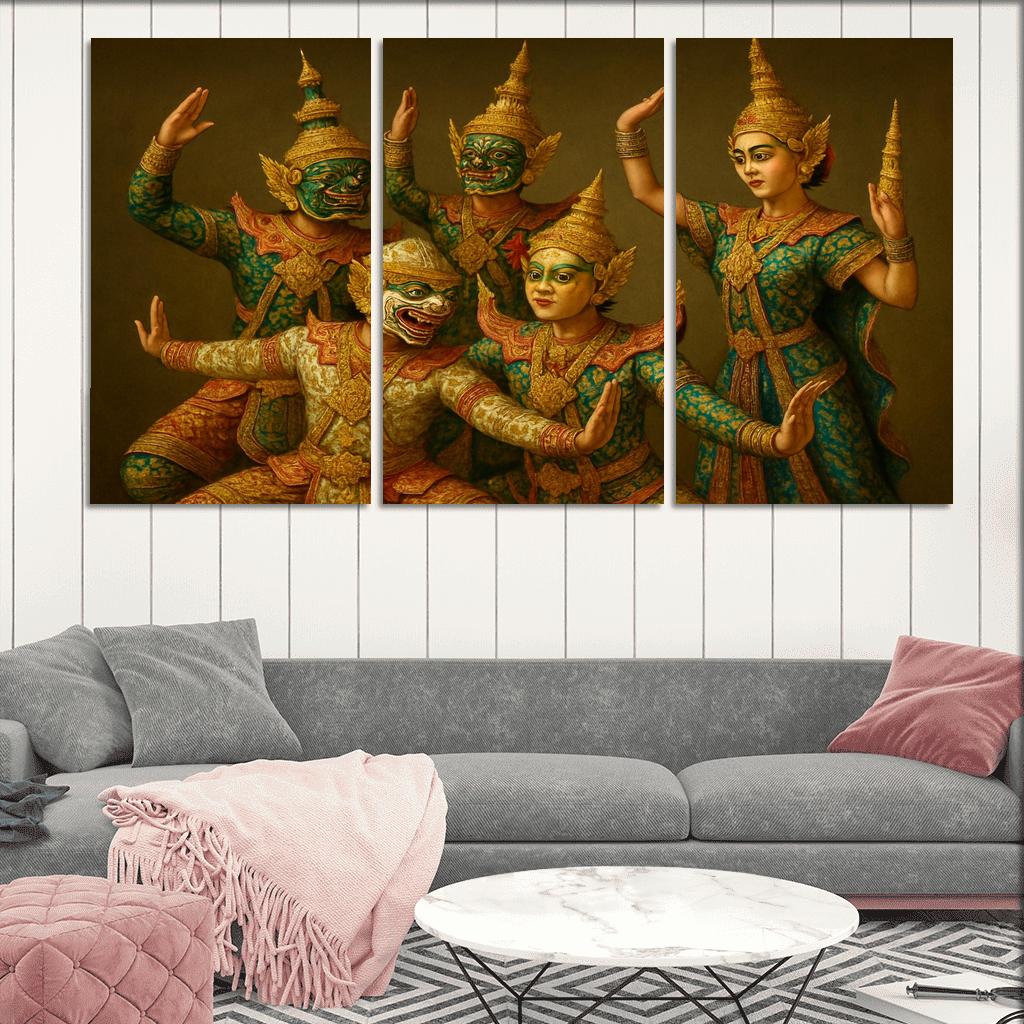 Khon Royal Masked Dance The Narrative Classical Dance Drama Of Thailand one-piece frames
