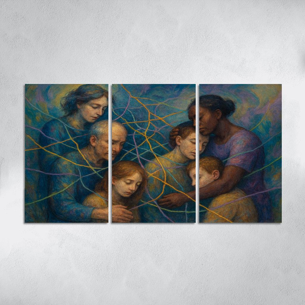 Threads Of Empathy A Tapestry For Mental Health Awareness framed paintings