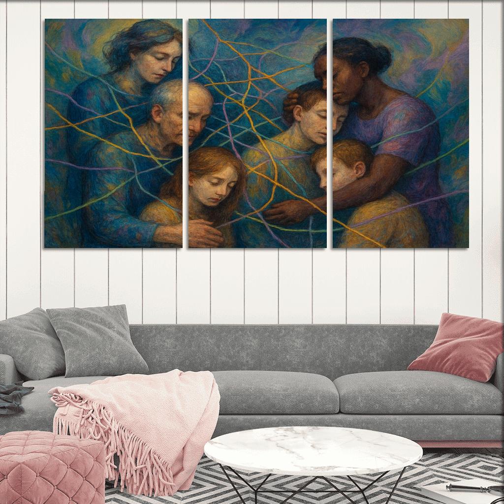 Threads Of Empathy A Tapestry For Mental Health Awareness framed paintings