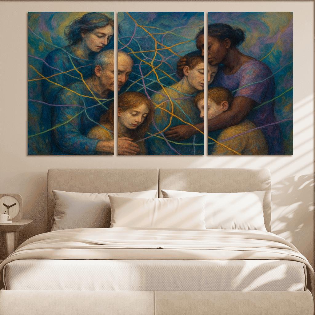 Threads Of Empathy A Tapestry For Mental Health Awareness framed paintings