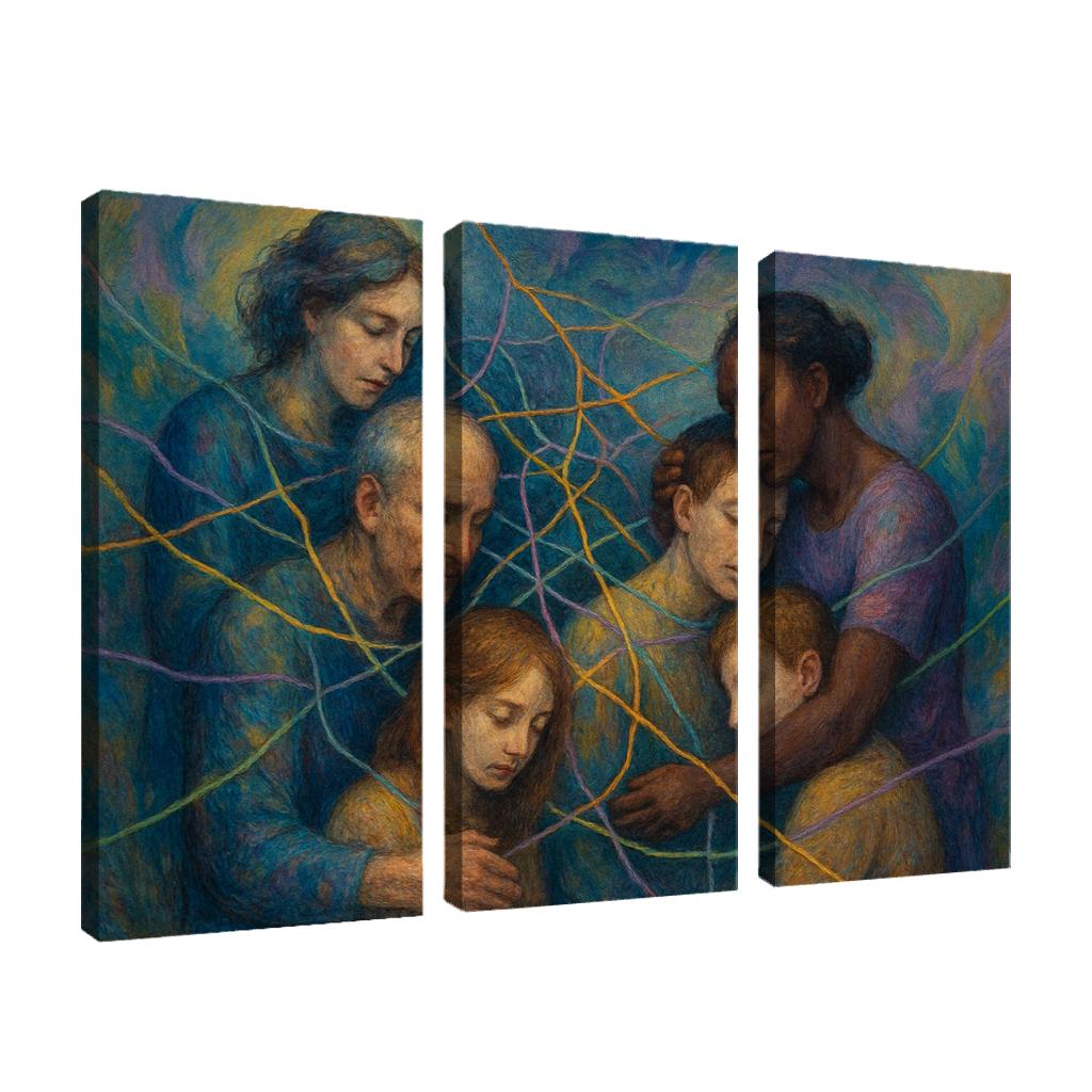 Threads Of Empathy A Tapestry For Mental Health Awareness framed paintings