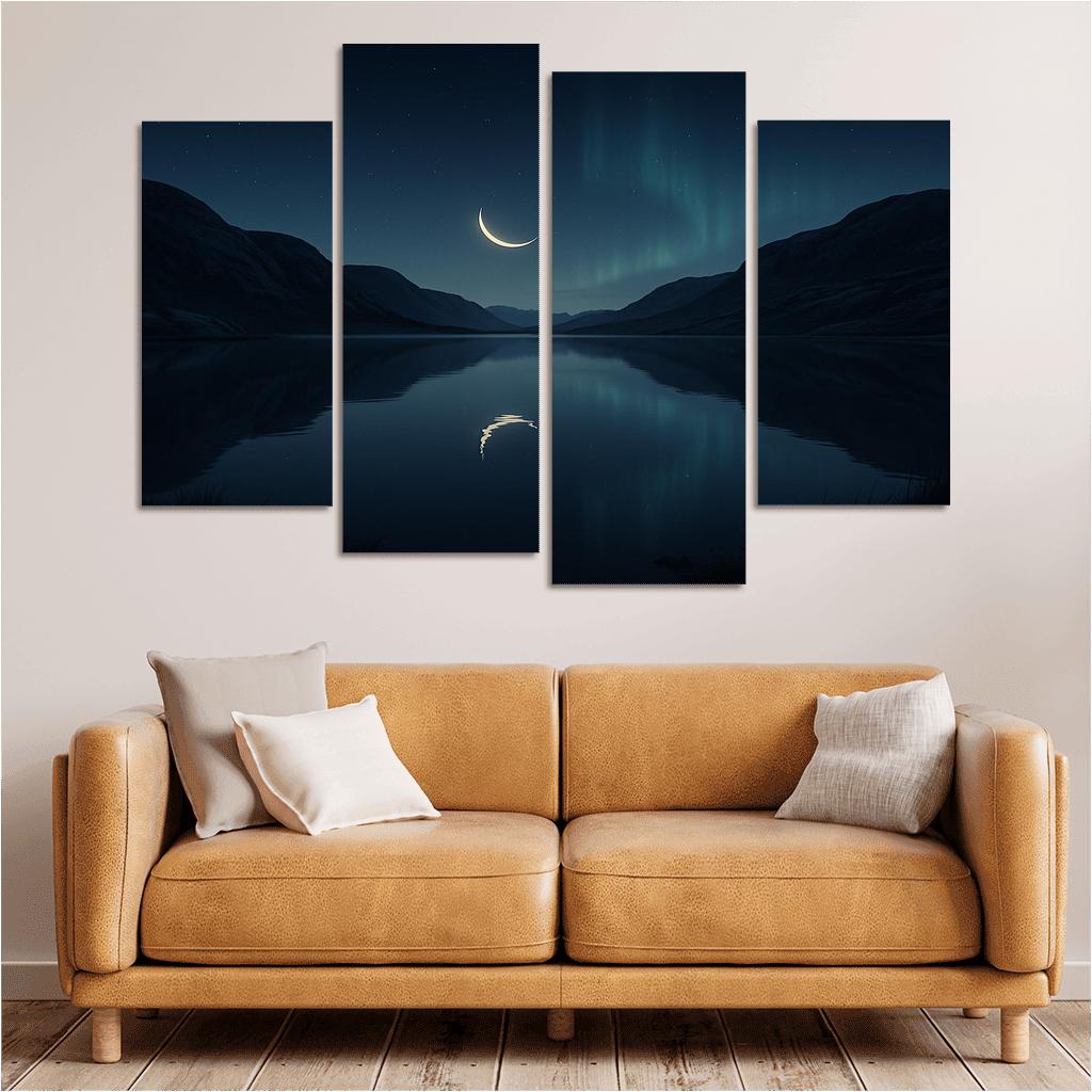 Moonlit Mirrors Of Glassy Loch framed paintings