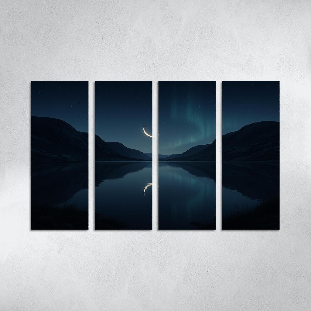 Moonlit Mirrors Of Glassy Loch framed paintings