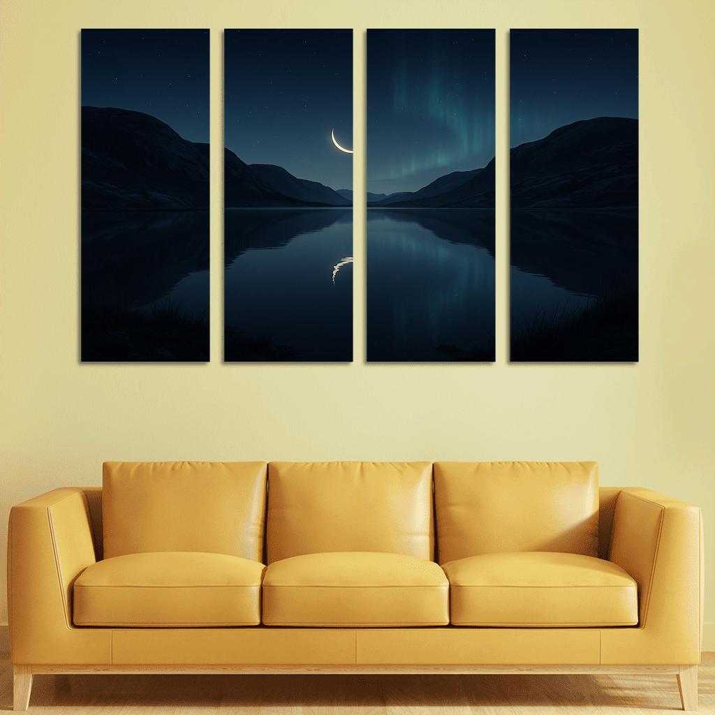 Moonlit Mirrors Of Glassy Loch framed paintings