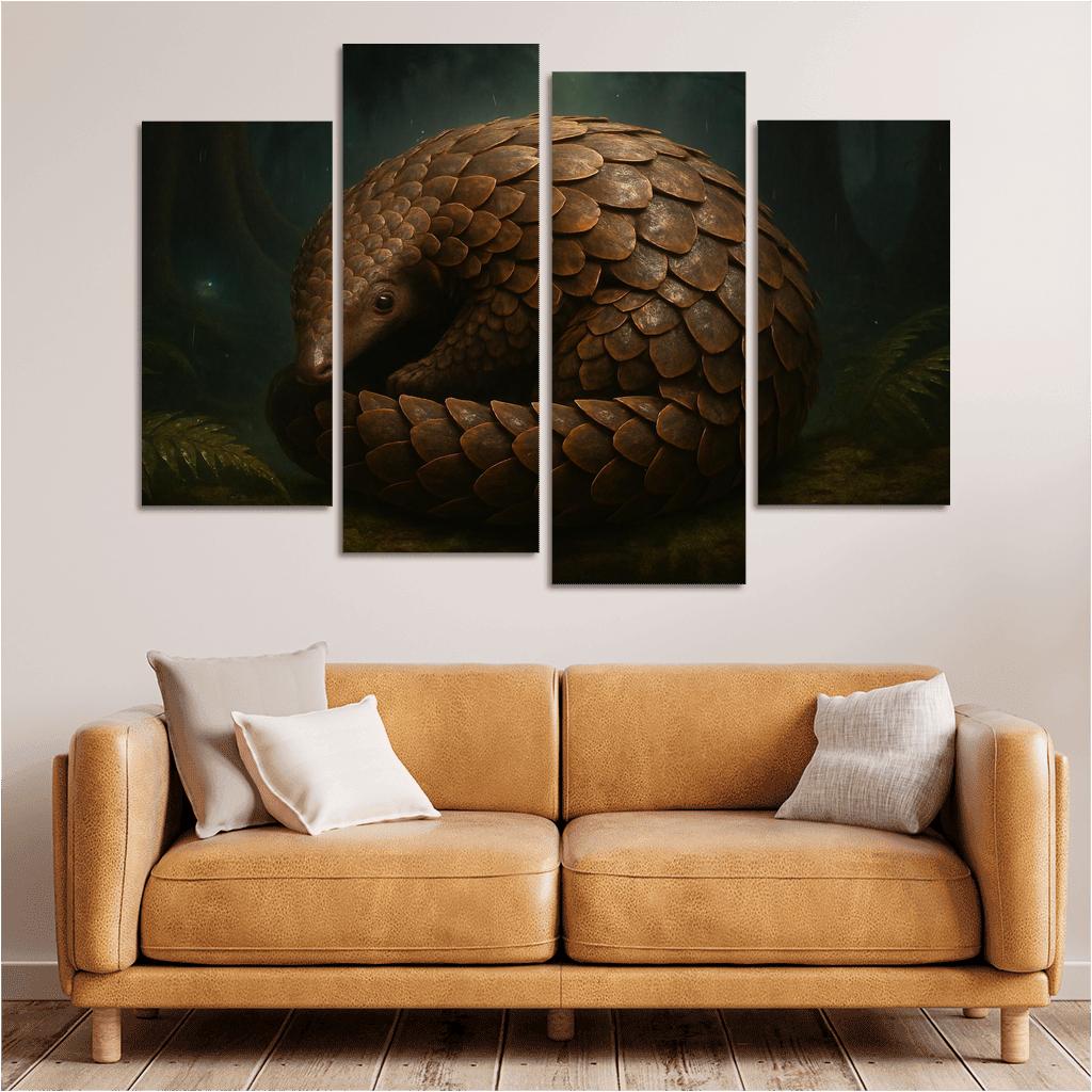 Scaled Guardian Pangolin In Rainforest Night decor