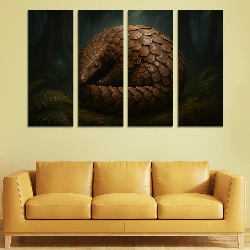 Scaled Guardian Pangolin In Rainforest Night decor