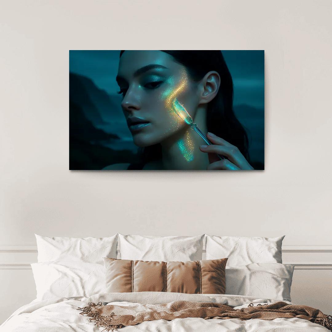 Bioluminescent Glow Makeup canvas paintings frame
