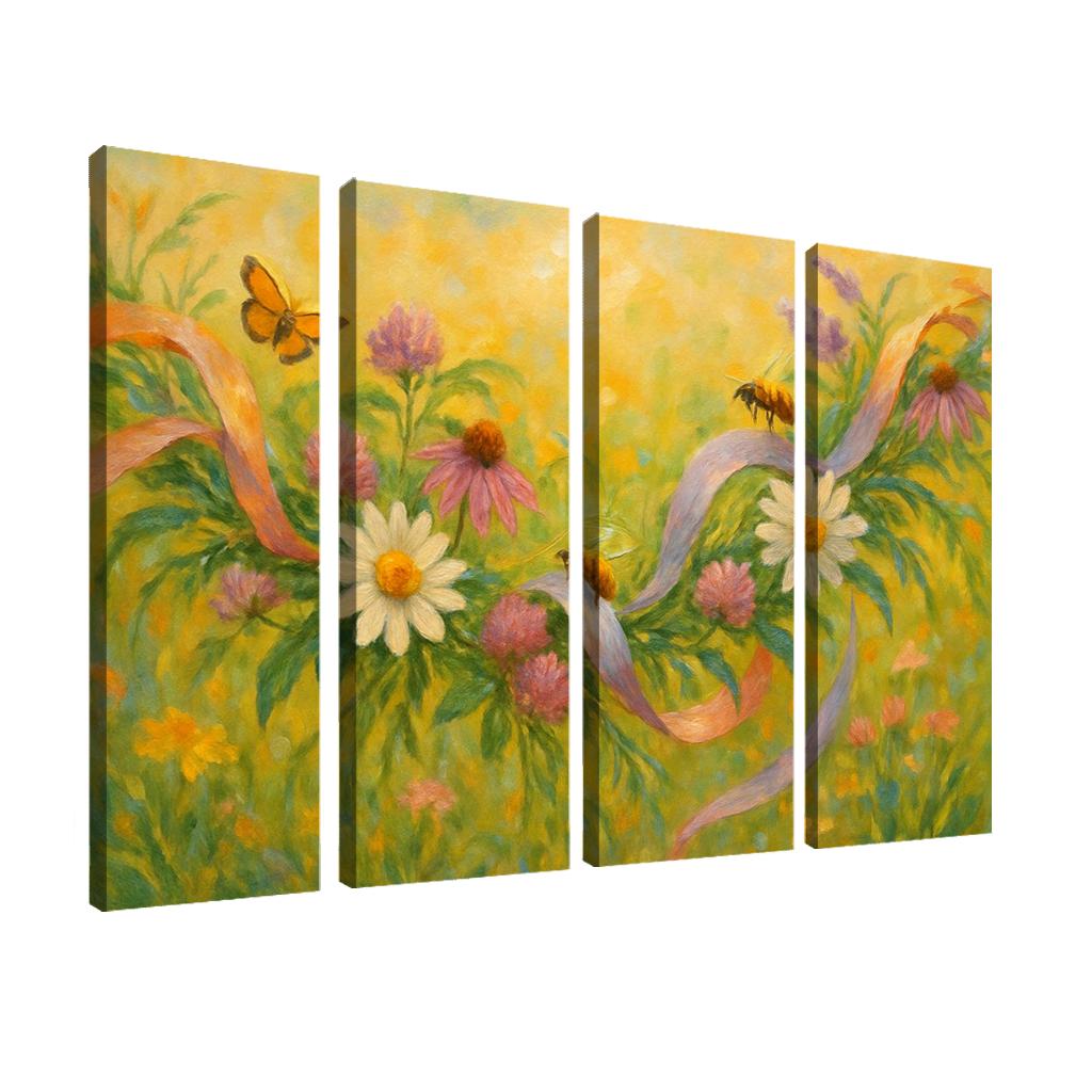 Pollinator Meadow Ribbon Garland custom paintings frame
