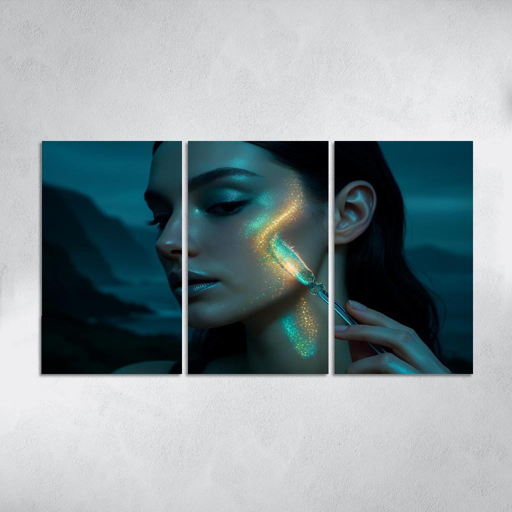 Bioluminescent Glow Makeup canvas paintings frame