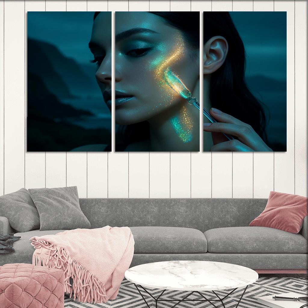 Bioluminescent Glow Makeup canvas paintings frame