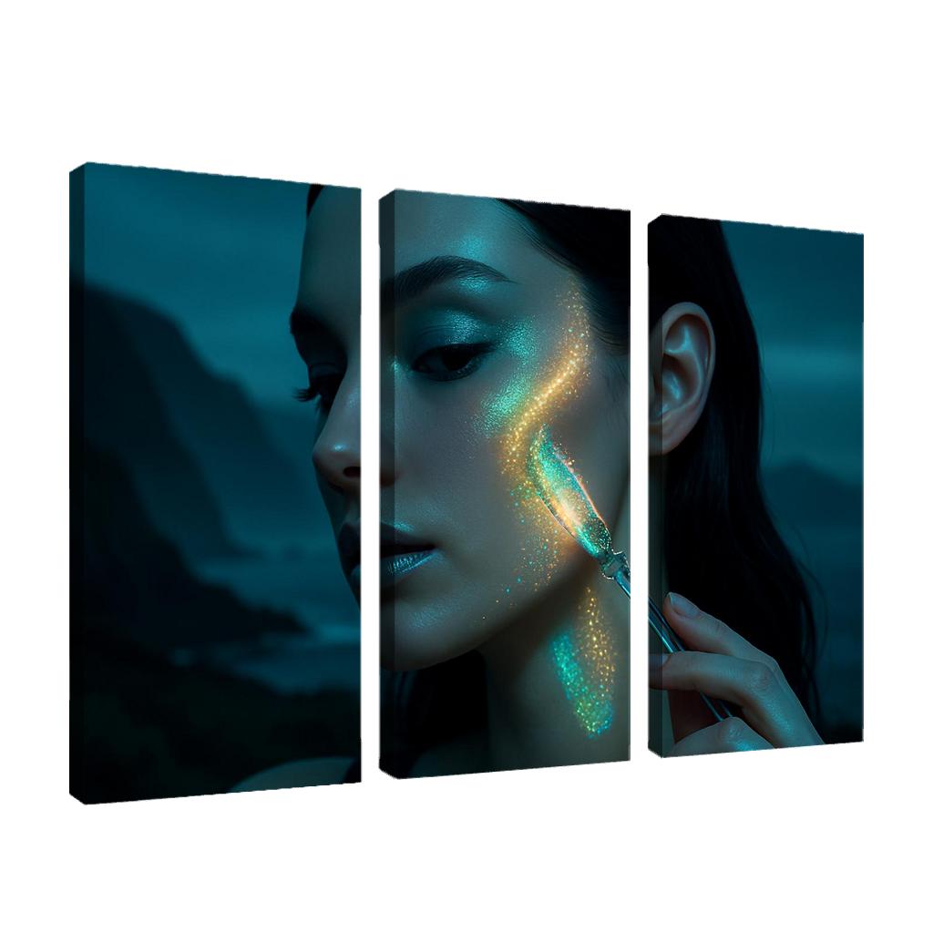 Bioluminescent Glow Makeup canvas paintings frame