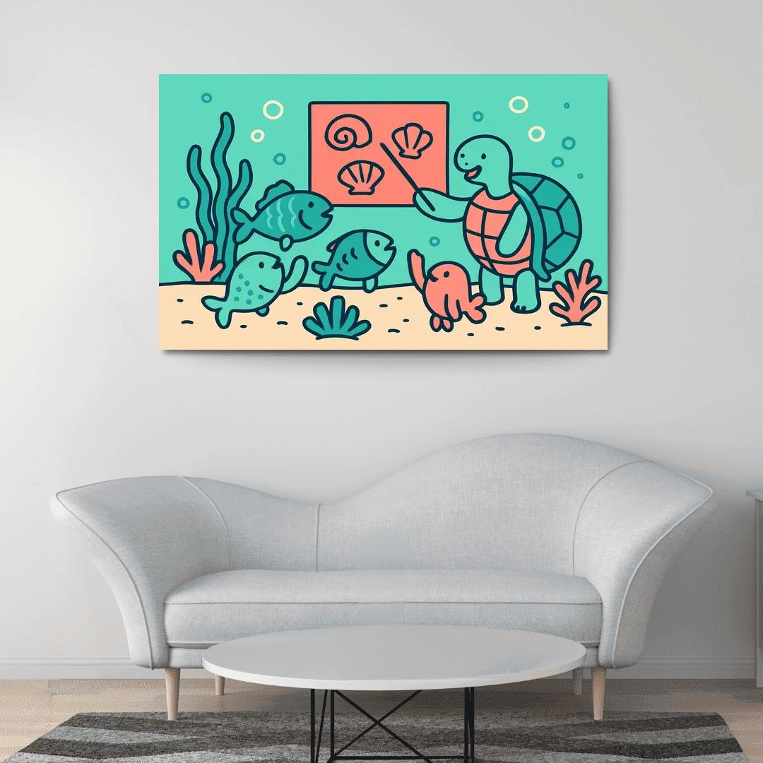 Coral Classroom Sea Parade modern paintings frame