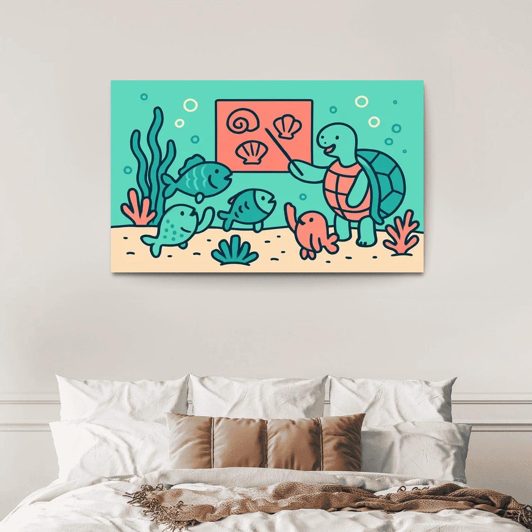Coral Classroom Sea Parade modern paintings frame