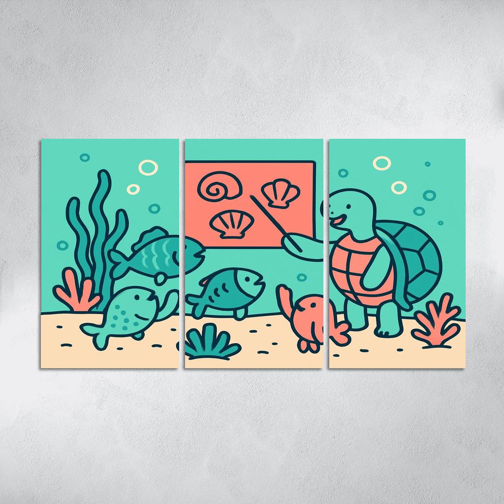 Coral Classroom Sea Parade modern paintings frame