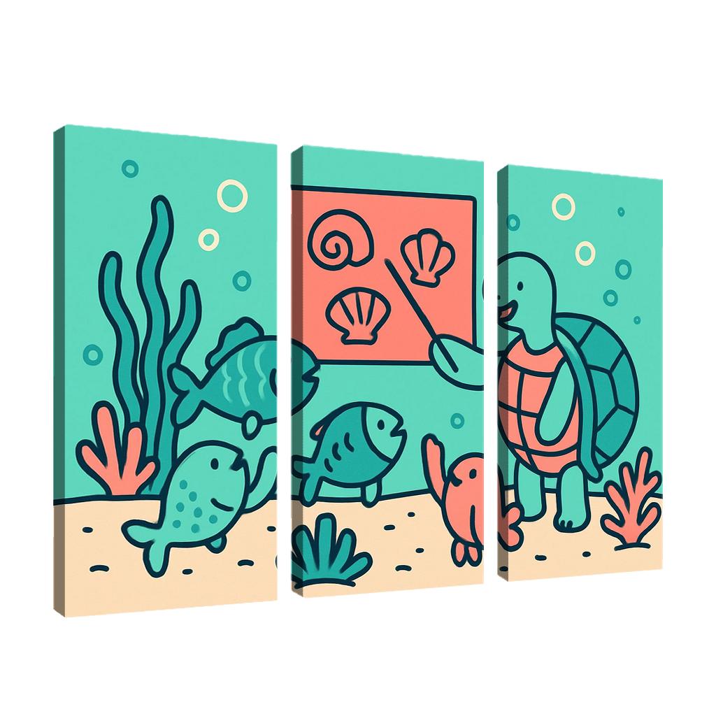 Coral Classroom Sea Parade modern paintings frame