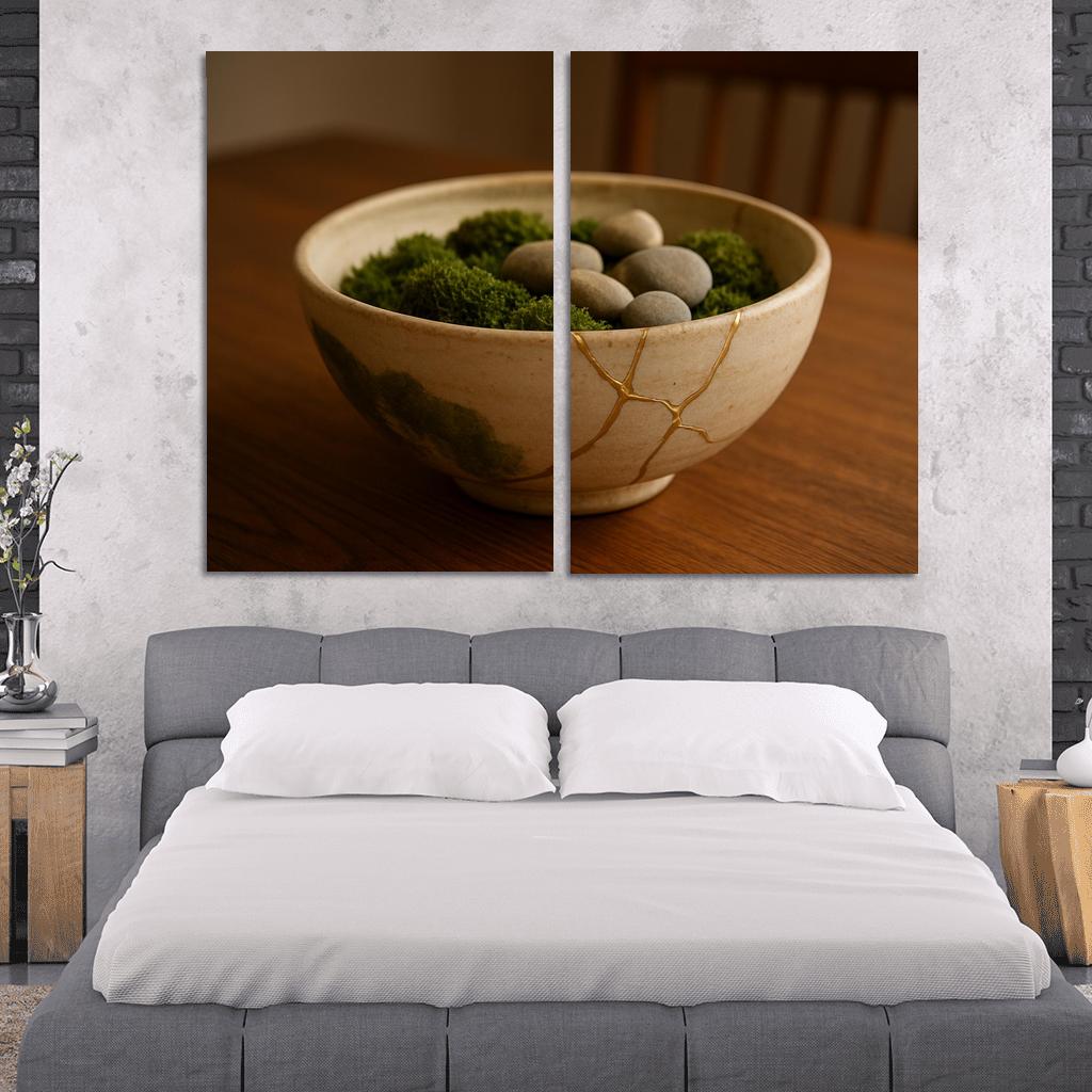 Kintsugi Ceramic Centerpiece With Moss Inlay modern paintings frame