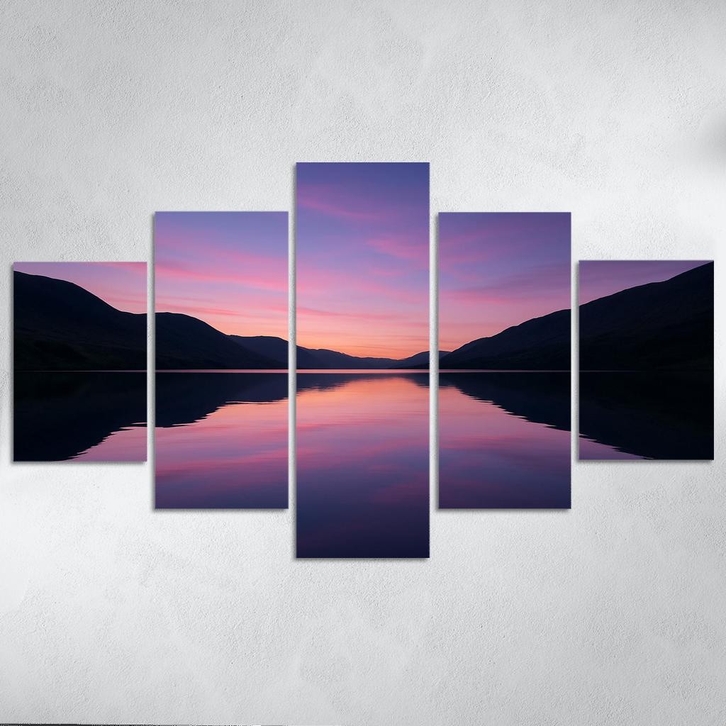 Twilight Reflections On The Crystal Lake abstract paintings frame