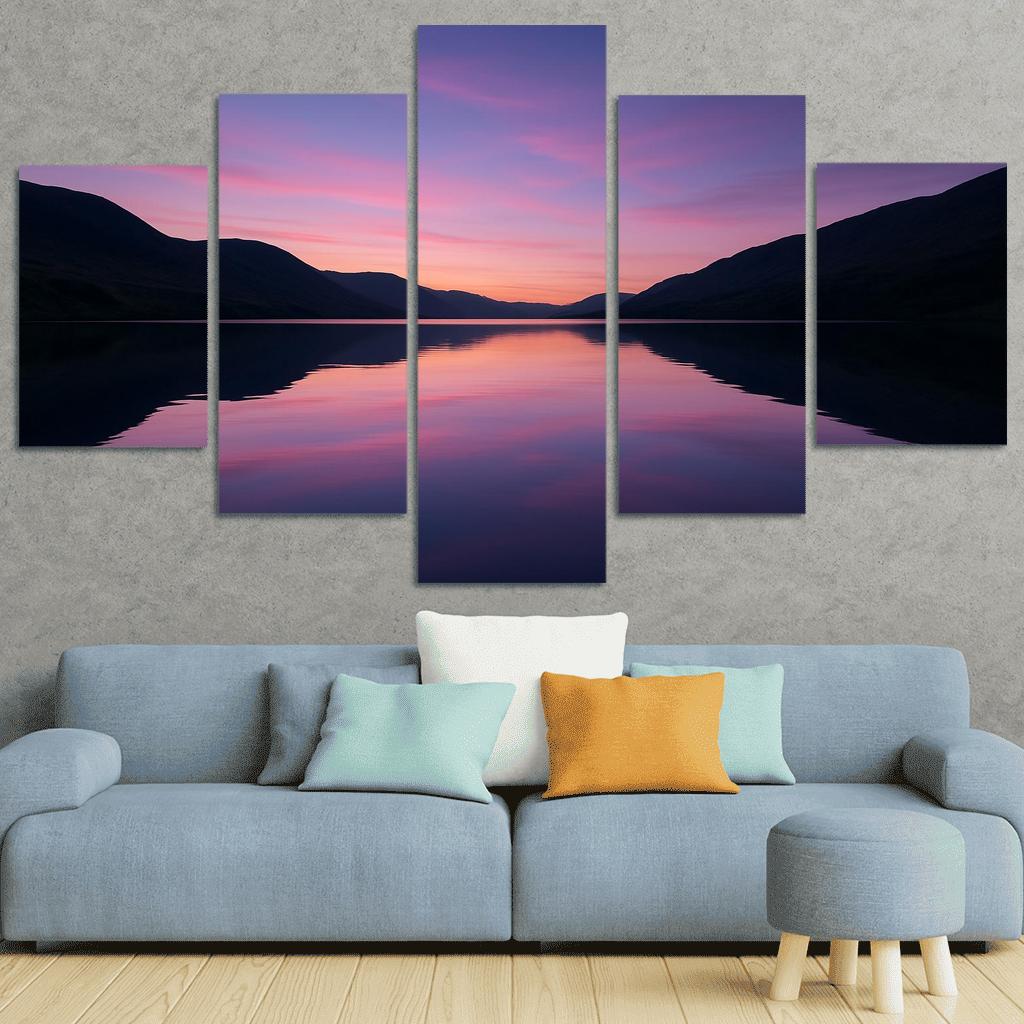 Twilight Reflections On The Crystal Lake abstract paintings frame