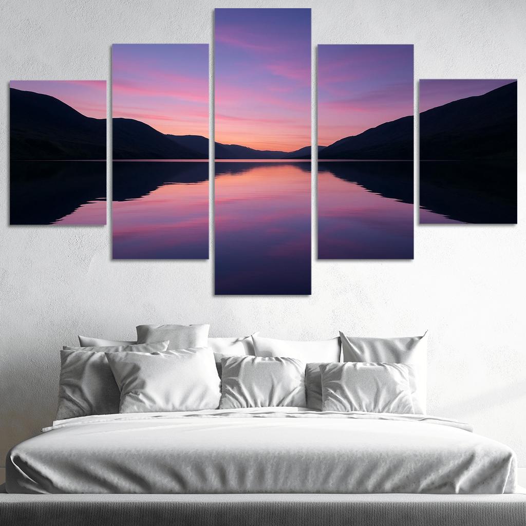Twilight Reflections On The Crystal Lake abstract paintings frame