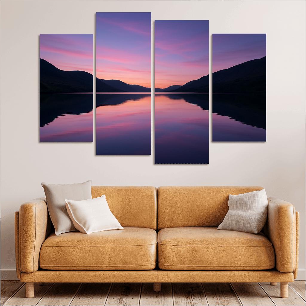 Twilight Reflections On The Crystal Lake abstract paintings frame