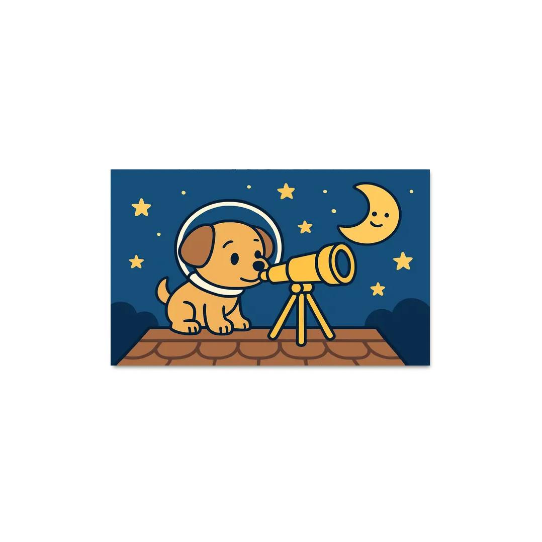 Stargazing Space Puppy decor