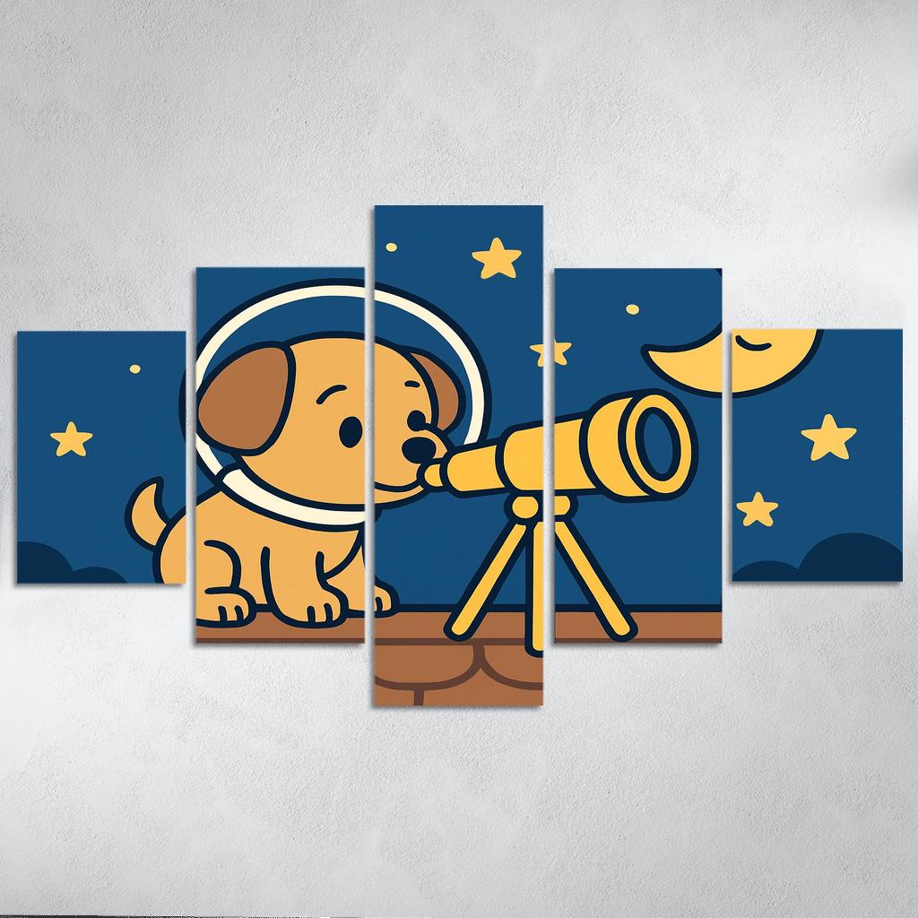 Stargazing Space Puppy decor