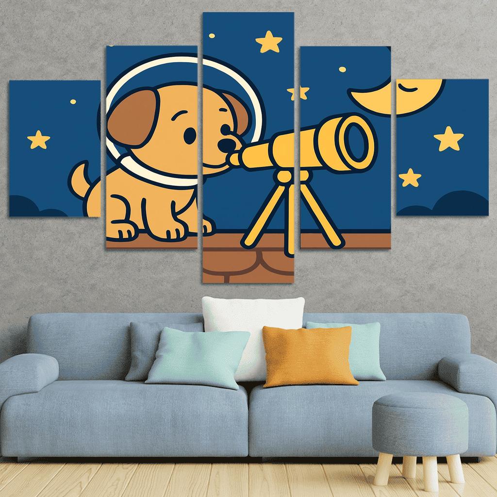 Stargazing Space Puppy decor