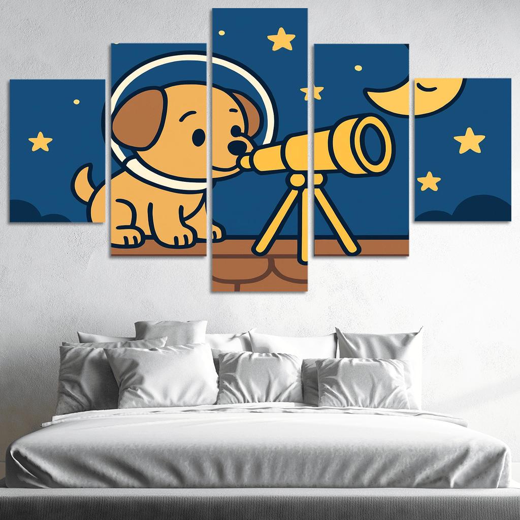 Stargazing Space Puppy decor
