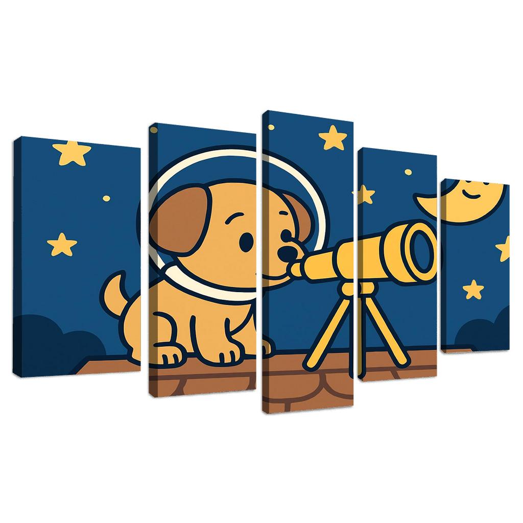 Stargazing Space Puppy decor