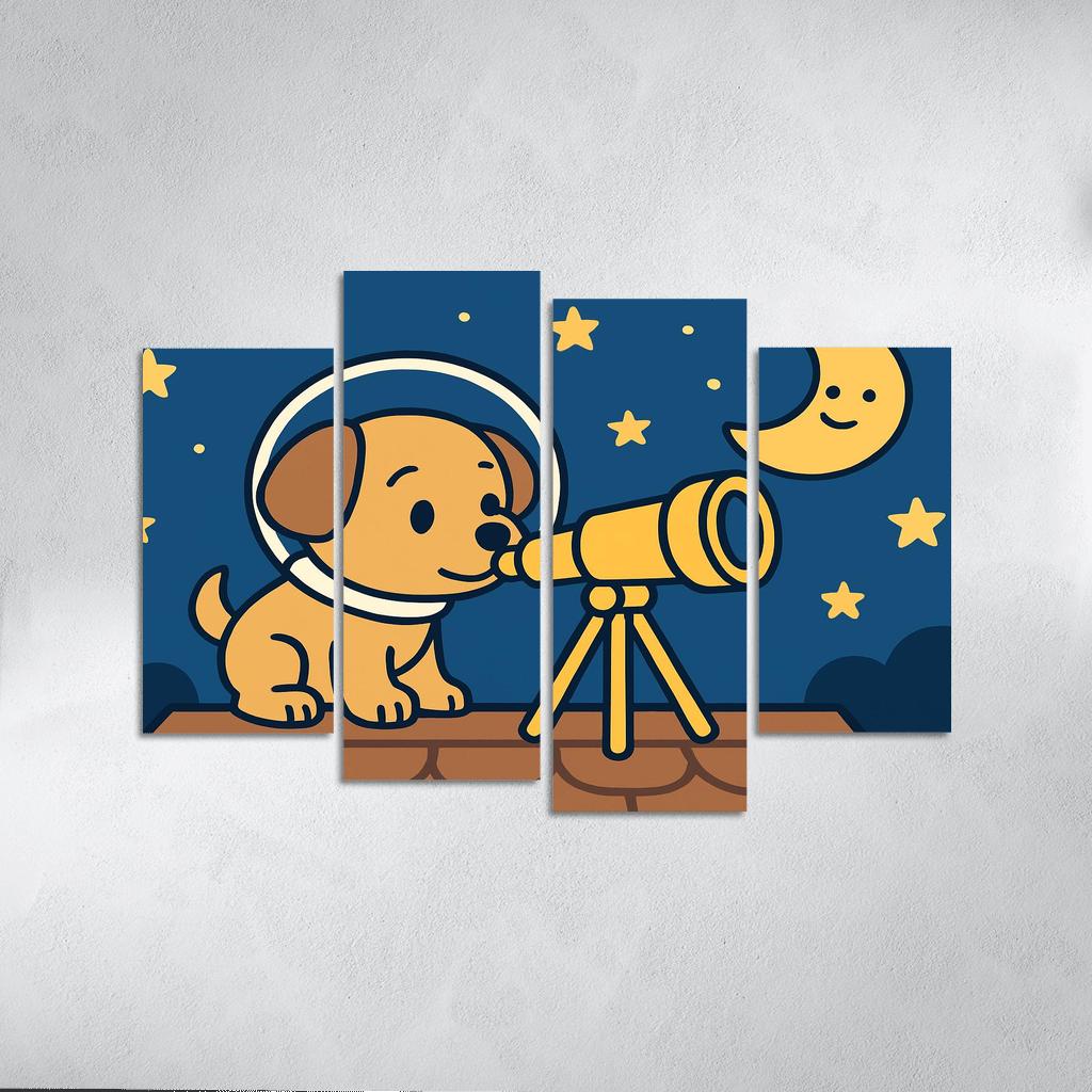 Stargazing Space Puppy decor