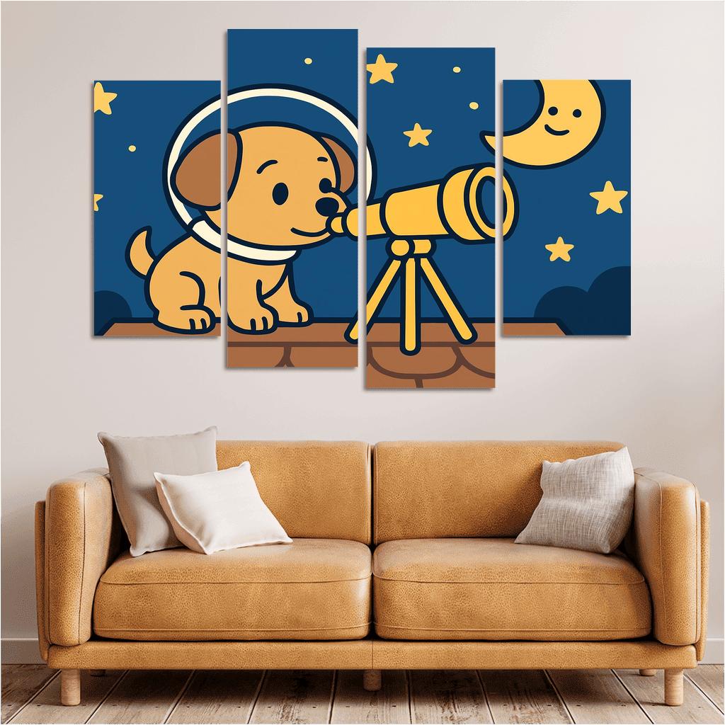 Stargazing Space Puppy decor