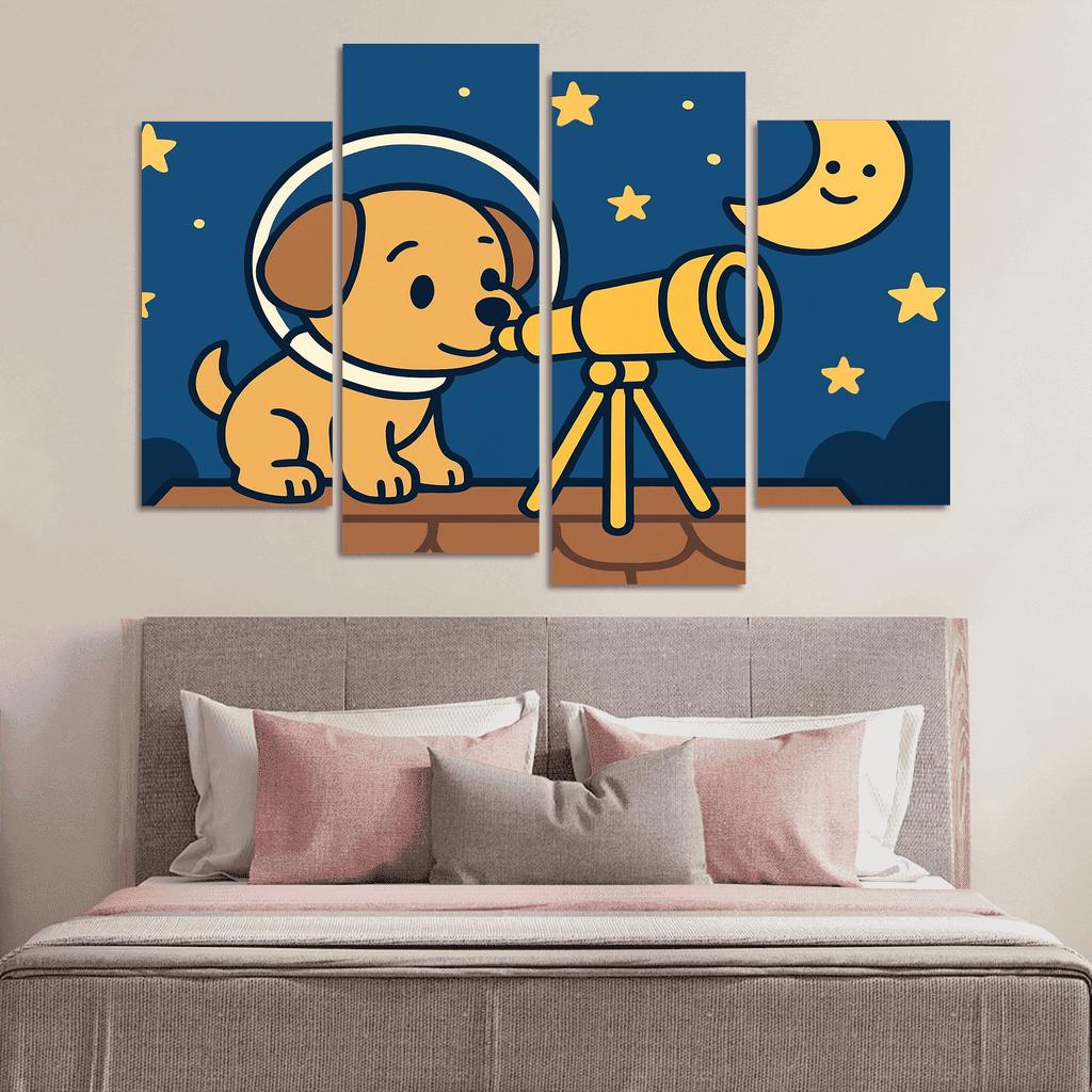 Stargazing Space Puppy decor