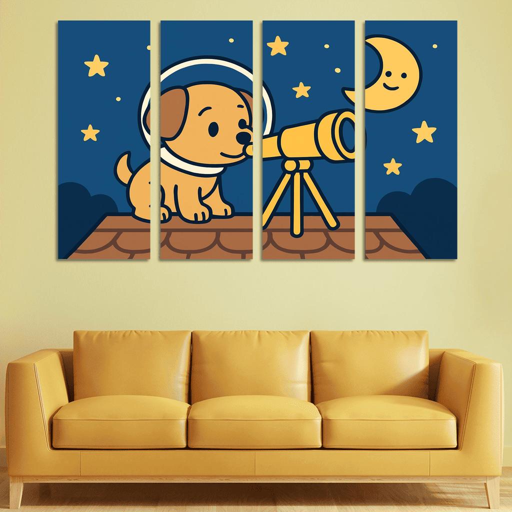 Stargazing Space Puppy decor