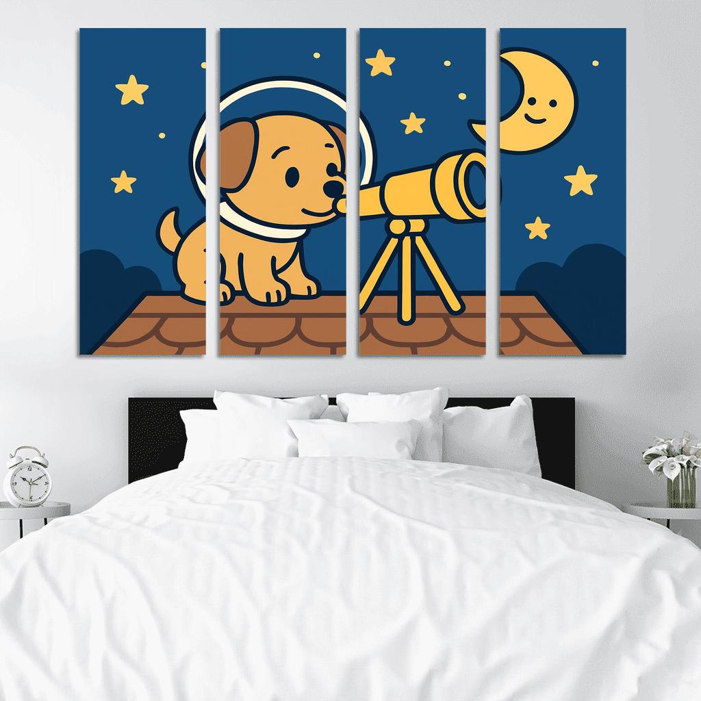 Stargazing Space Puppy decor