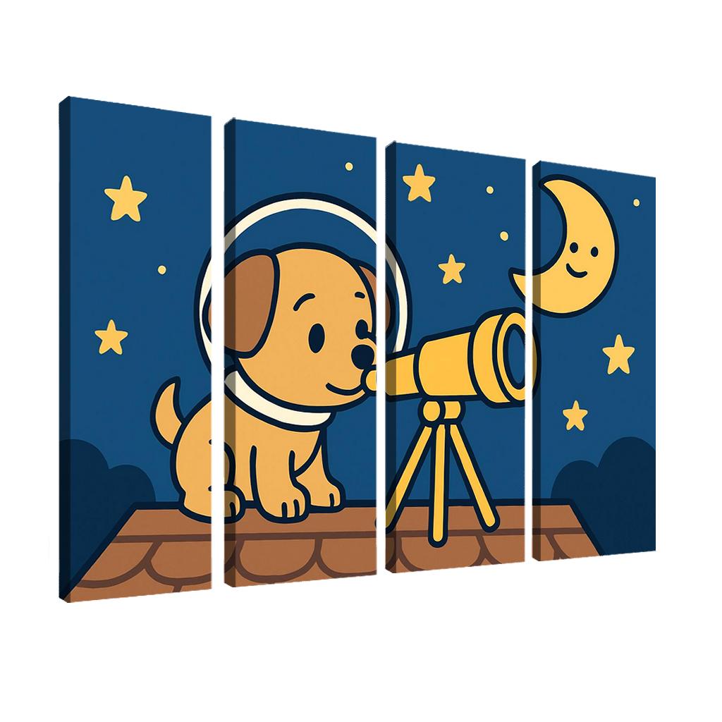 Stargazing Space Puppy decor