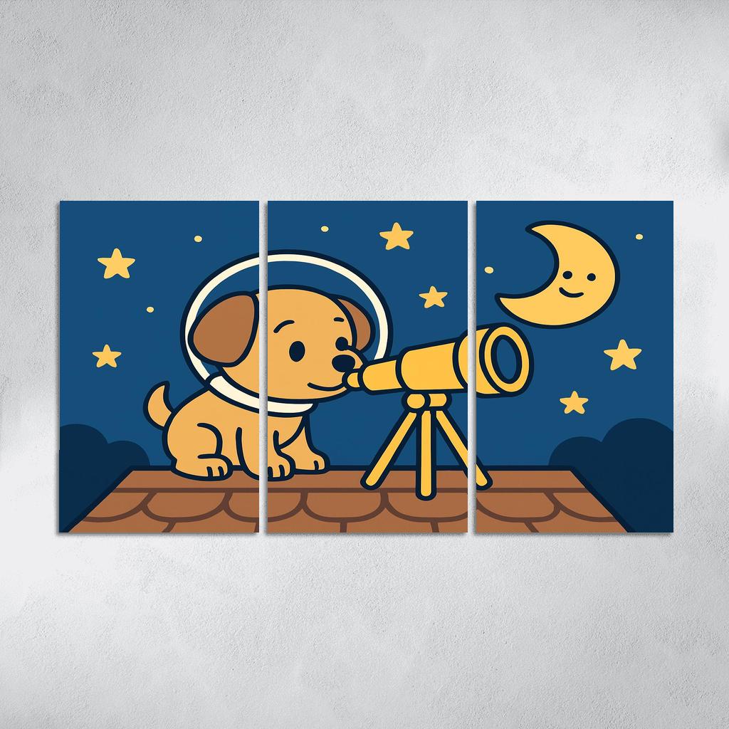 Stargazing Space Puppy decor
