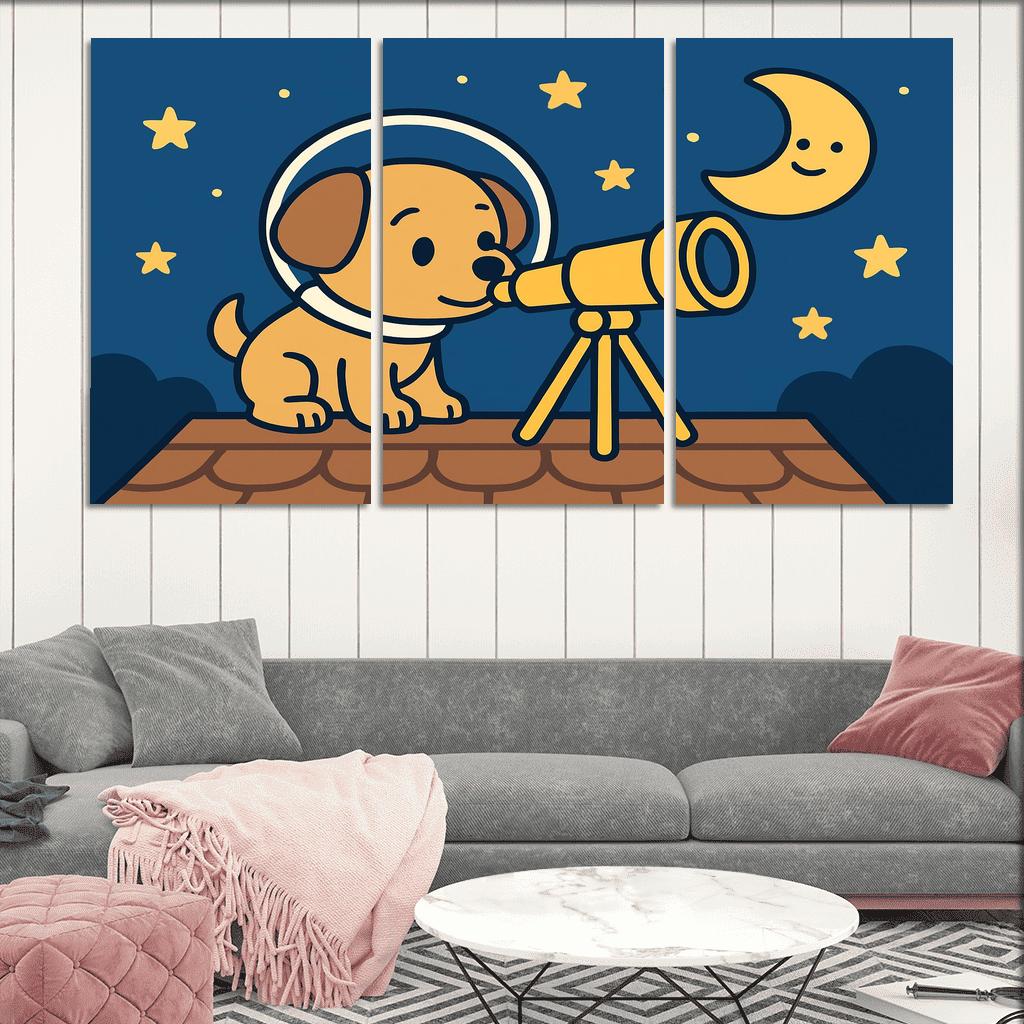 Stargazing Space Puppy decor
