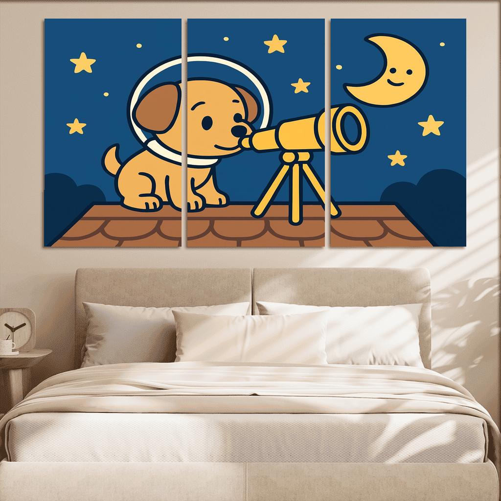 Stargazing Space Puppy decor