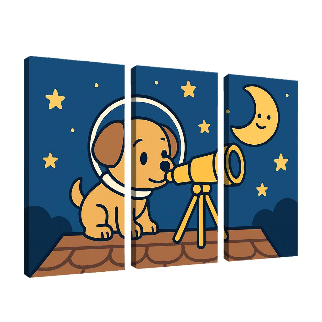 Stargazing Space Puppy decor