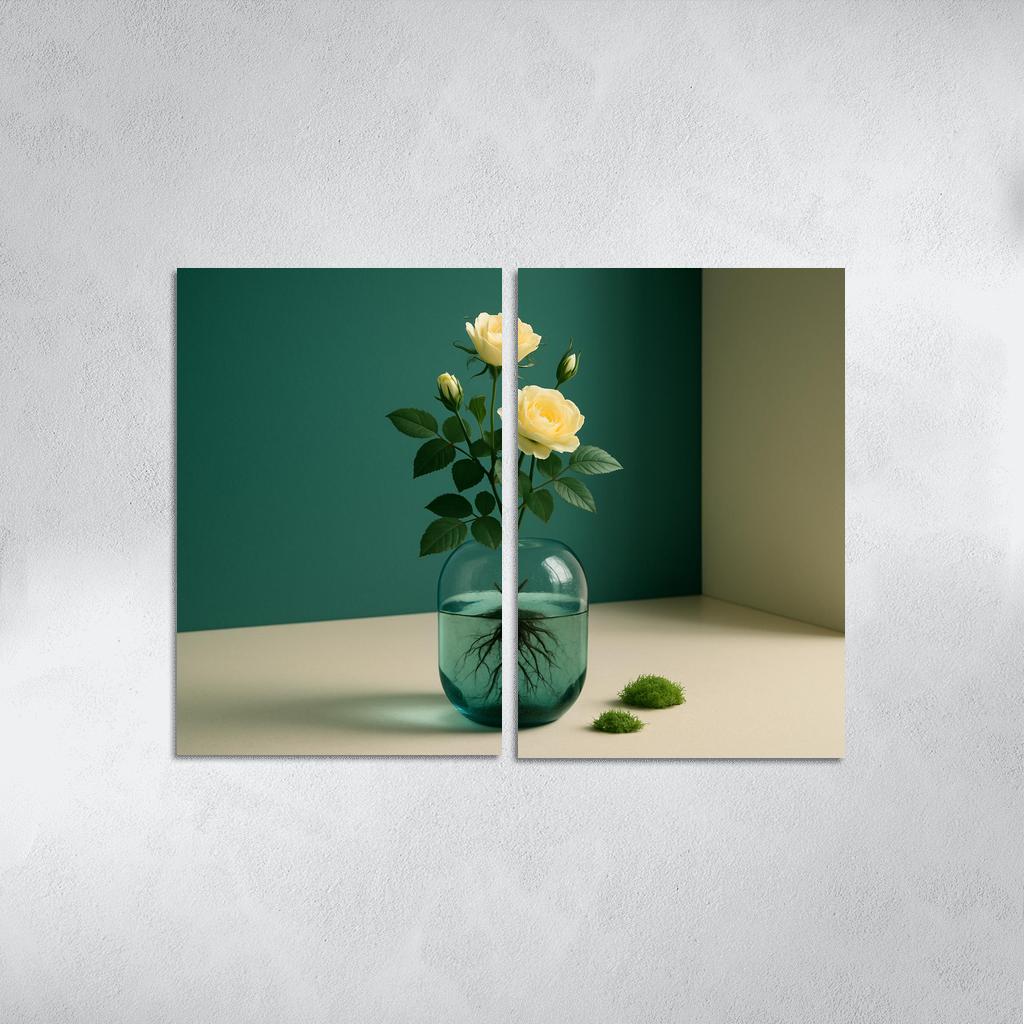 Verdant Tea Rose Capsule canvas paintings frame