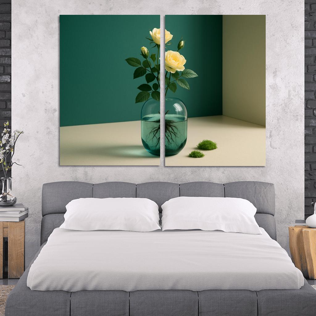 Verdant Tea Rose Capsule canvas paintings frame