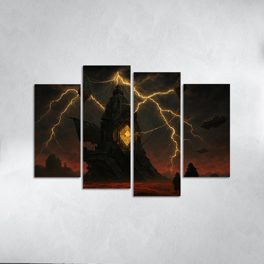 Obsidian Sky Harvester abstract paintings frame