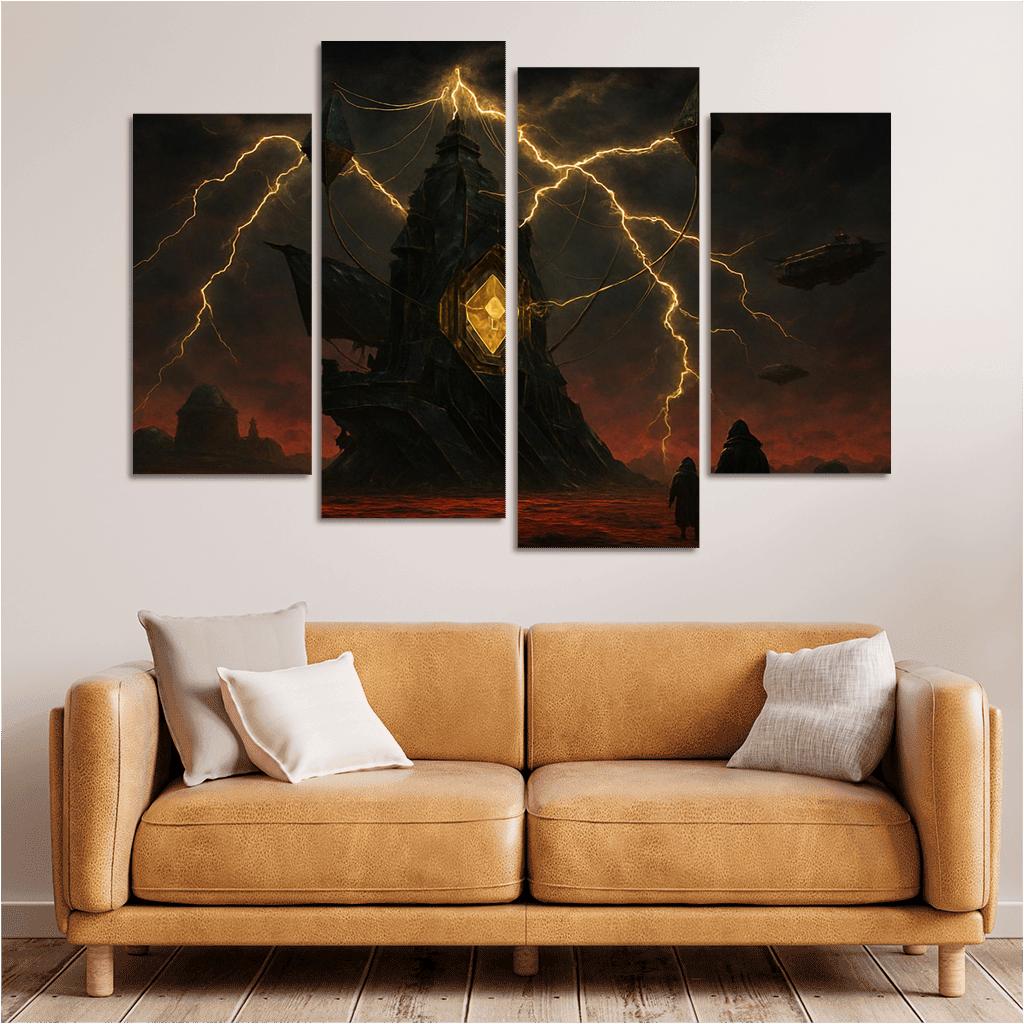 Obsidian Sky Harvester abstract paintings frame