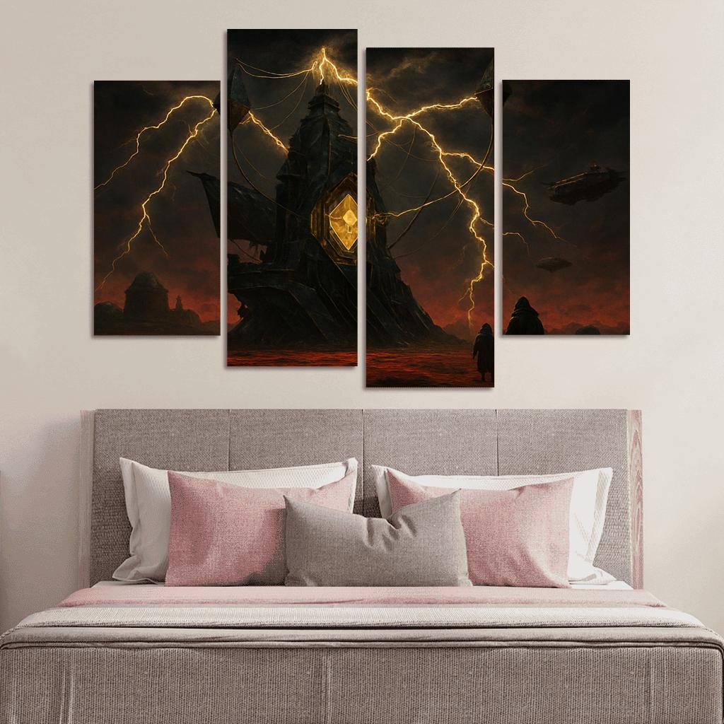 Obsidian Sky Harvester abstract paintings frame